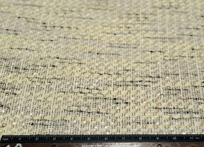 Rayon/Silk Blend Yellow/White/Black Tweed 51" Wide, By The Yard  (WT-282B) - Image 1 of 3