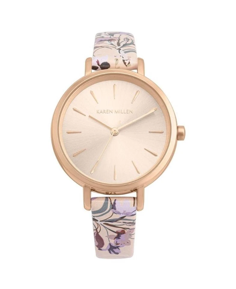 KAREN MILLEN Women Analog Quartz Casual Watch Classic Dress Rosegold Dial Waterp - Imagem 1 de 1