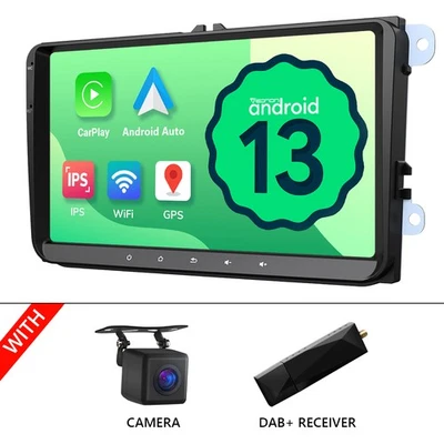 Car Stereo 9" Android 13 IPS CarPlay Android Auto WIFI 2+32G For VW Tiguan Golf - Image 1 of 4