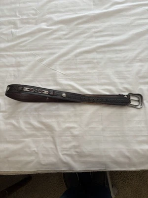 Cinturón Western Para Hombre Talla 38 1.5" Ancho Marrón Acentos Occidentales y Nativos Americanos Foto 1 de 4