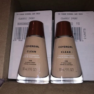 12 - CoverGirl Clean Liquid Foundation Normal Skin - 110 Classic Ivory 1 Fl Oz - Picture 1 of 7