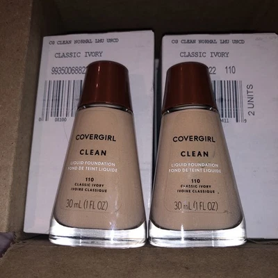 12 - CoverGirl Clean Liquid Foundation Normal Skin - 110 Classic Ivory 1 Fl Oz - Image 1 of 4