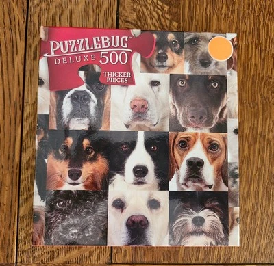 Puzzlebug Deluxe *33 Puppy Dog Faces* 500 piece Jigsaw Puzzle 20x12 - NEW! - Image 1 of 3