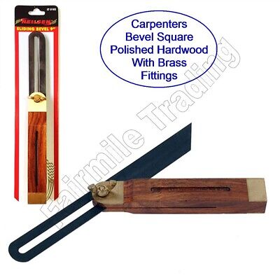 9  Hardwood Adjustable Sliding Bevel Square Wood Work Carpenter Angle Find Gauge • 5.99£