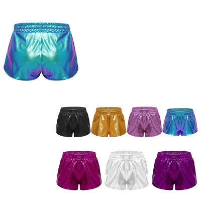 Kids Girls Hot Pants With Pockets Shorts Costume Boxer Briefs Performance Rave - Image 1 of 3