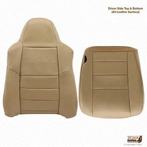 2002 203 2004 2005 Ford Excursion Driver Bottom-Lean Back LEATHER Seat Cover Tan - Picture 1 of 5