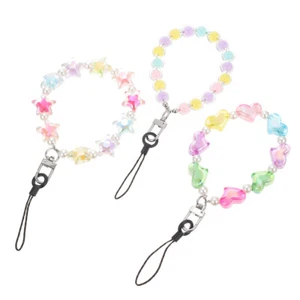  3 Pcs Mobile Phone Anti-Slip Wrist Rope Ladies Handmade Bracelet Straps - Zdjęcie 1 z 12