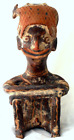 Ancient Pre Columbian Effigy Figure Vessel  Bottle Artifact Hand Painted Pottery