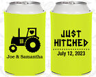 Wedding Koozies Custom Koozie Gifts (29) Just Hitched, Tractor Wedding Favors