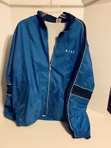 Nike Athletic Mens Track Jacket XXL Cinch Waist Mesh Lined Zip Warm Up Blue - Picture 1 of 6