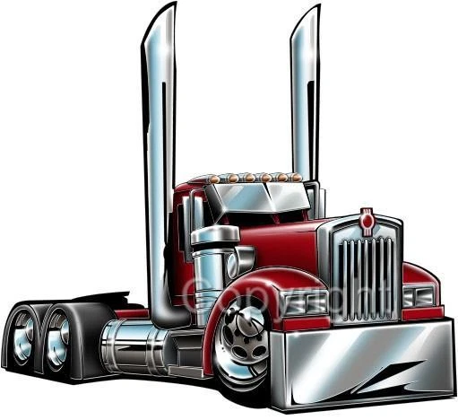 Kenworth Big Rig Semi Truck Cartoon Tshirt 2015 Freight Hauler - Image 1 of 1