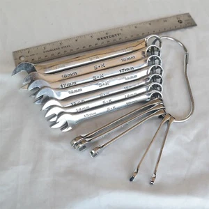 Vtg SK SuperKrome (12) Pcs Metric Wrench Set 7-19mm USA made S-K Combination - Foto 1 di 6