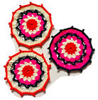 Lot 3 bougie de table de napperon crochet tapis thalposh pièce maîtresse coureur montagnes russes mandala