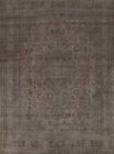 Vintage wyciszony różowy ręcznie robiony wełniany kaszański tradycyjny dywan rozmiar pokoju 10x12