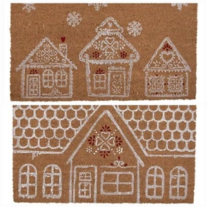 Clayre & Eef Kokosfaser Fußmatte Lebkuchenhaus in Varianten Winter 45x75cm - Bild 1 von 3