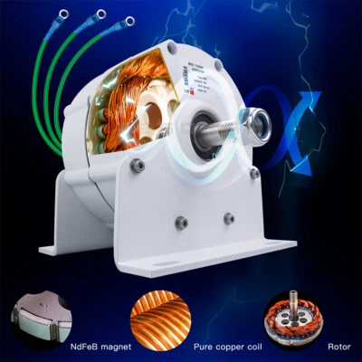 1200W 12V 24V 48V Permanentmagnet Generator Brushless Dynamo für Windkraftanlage - Bild 1 von 4