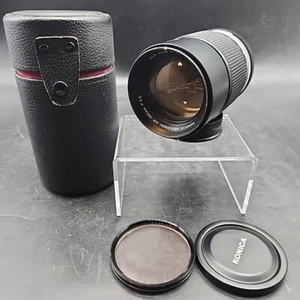 KONICA HEXANON AR 135MM F/3.2 Telephoto Lens AR MOUNT Clean Glass w Caps & Case - Picture 1 of 22