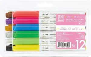 ZIG Kuretake Wink of Stella Glitter Marker Pens 12 markers Journals Scrapbooking - Picture 1 of 4