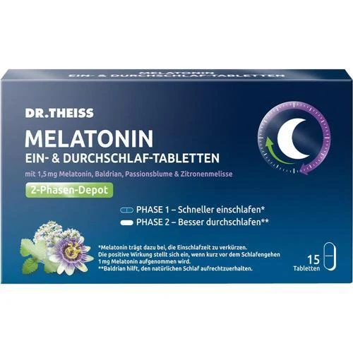 DR. THEISS NATURWAREN GMBH DR.THEISS Melatonin Ein- & Durchschlaf-Tabletten 15 ST PZN 18728788