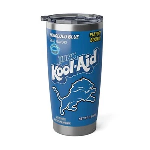 Vaso de acero inoxidable con tapa de sellado Detroit Lions Kool Aid - Imagen 1 de 5