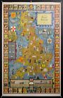 1961 Mapa Royal Britain Mapa obrazkowa Plakat Anglia Wielka Brytania Vintage