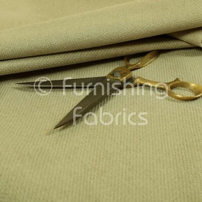 Tela para tapicería de cortina de terciopelo suave texturizado tejido en beige Foto 1 de 4