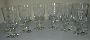 Set of  6 Pedestal Clear Glass Irish Coffee Mug Cup Barware ST PATTY'S DAY 3/17 - Picture 1 of 6
