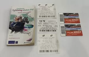 BLACK CAVIAR 2012 Stakes Day HORSE RACING RACE BOOK - Tickets, Stubbs -Signed - Foto 1 di 7