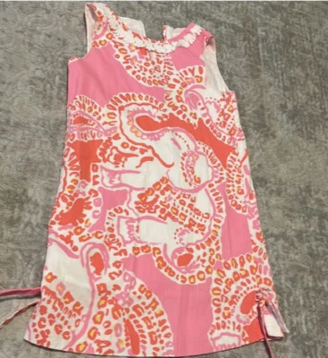 Платье Lilly Pulitzer для девочек размер 10 ярко-розовое и белое классическое сменное морская тема - Изображение 1 из 3