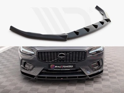 Difusor frontal brillo negro ABS para Volvo V90 R-Design MK2 Maxton Design - Imagen 1 de 4