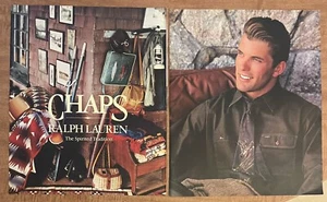 1991 Chaps Ralph Lauren Spirited Tradition Western Fashion 2-Pg 90s Print Ad - Picture 1 of 3
