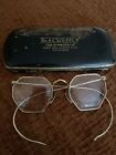 ANTIQUE OCTAGONAL EYEGLASSES SPECTACLES WITH CASE 10K RGP CHICAGO OPTOMETRISTIS