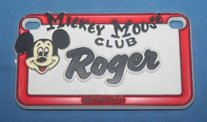 VINTAGE Walt Disney Mickey Mouse Club Roger Plastic Name License Plate - Picture 1 of 1
