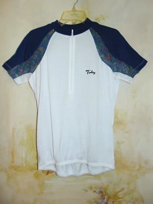 Camisa Top Vintage Años 80 Ciclismo Atletismo Tinley Retro Abstracto Bloque de Color Mediana Foto 1 de 4