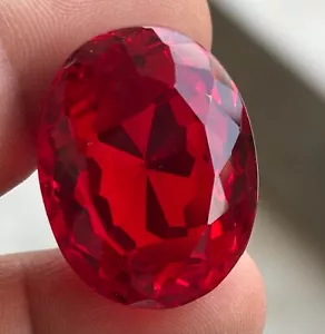 92 Ct Natural Certified BIG SIZE Blood Red Ruby Oval Cut Loose Gemstone - Picture 1 of 11