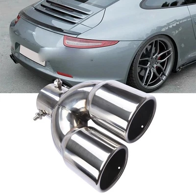 For Porsche 911 Rear Car Dual Exhaust Pipe Tail Muffler Tip Throat Tailpipe Foto 1 de 4