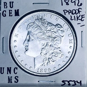 1896 BU GEM MORGAN SILVER DOLLAR UNC MS+++ US MINT RARE COIN 5534 - Bild 1 von 3