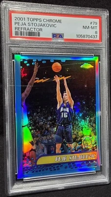 2001-02 Topps Chrome REFRACTOR Peja Stojakovic (All Star) PSA 8 NM-MT - Low Pop - Image 1 of 4