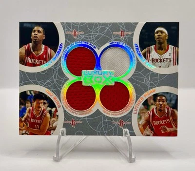 2005-06 Topps Luxury Box YAO MING & TRACY McGRADY Worn Used Jersey Patch /193 - Image 1 of 2