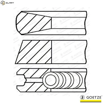 4x PISTON RING KIT 08-446400-00 STD FOR D4HA 2.0L 4cyl D6EA 3.0L 6cyl - Image 1 of 4