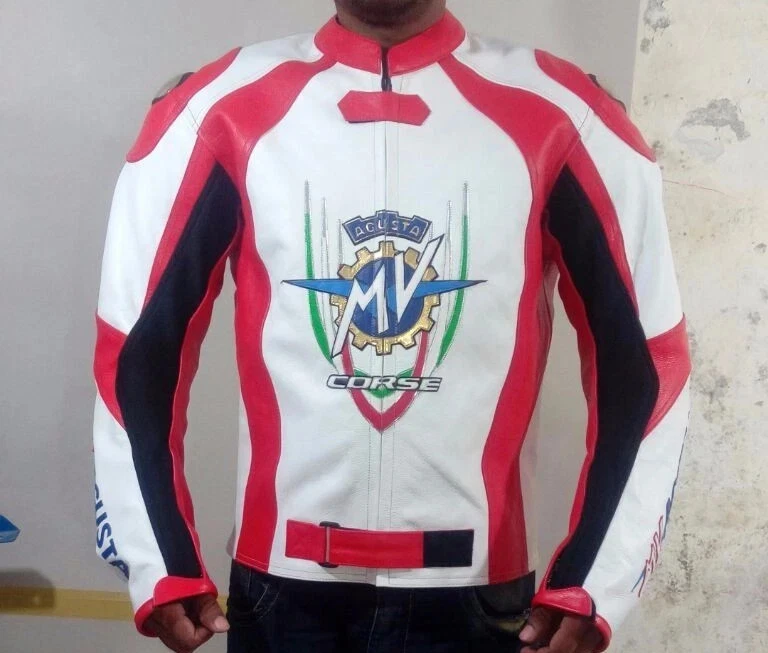 MV Agusta Racing Motorbike Leather Jacket New MV Agusta Motorcycle Biker Jacket - Image 1 of 4