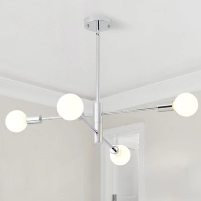 HHR Lámpara Sputnik Moderna, Lámpara de Techo Industrial Cromo 4 Luces,... Foto 1 de 4