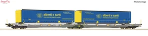 Roco Hupac T3000e Dbl Pocket Wagon w/Santi Swapbody Load VI 1:87 Scale, HO Scale - Picture 1 of 1