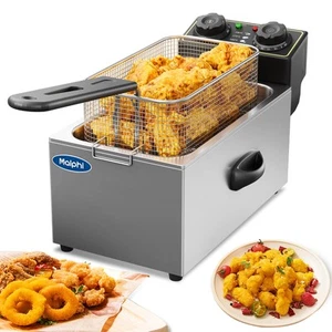 3 Litre Deep Fat Fryer Adjustable Temperature, Chip Pans - Basket & Lid - Fas... - Picture 1 of 9