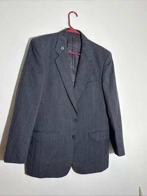 Casaco esportivo Príncipe by Marzotto 38 100% lã virgem cinza espinha de peixe Itália - Imagem 1 de 4