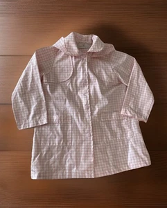 Sal And Pimenta Girls 4T Pink Checked Raincoat hood Snap Closure boutique jacket - Picture 1 of 14