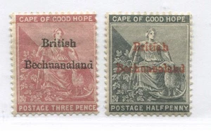 British Bechuanaland 1885 3d and 1/2d mint o.g. hinged - Picture 1 of 1