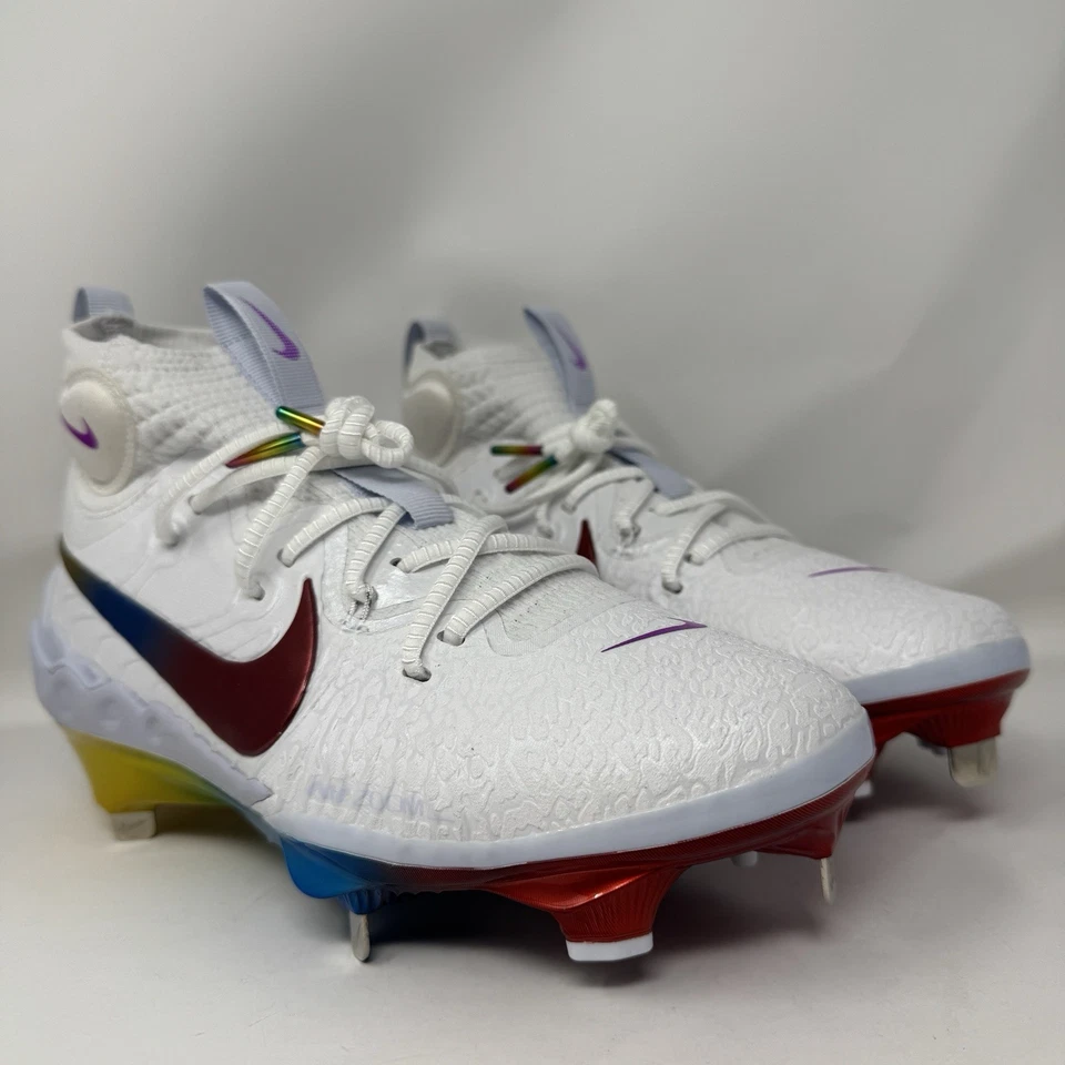 Nike Alpha Huarache NXT Baseball Cleats "Rainbow" Cleats Metal DJ6517-106 Sz 7🌈 - Image 1 of 4