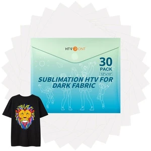 Sublimation HTV for Dark Fabric/Light Fabric 30 Pack - 12 * 10'' Matte Sublim... - Picture 1 of 7