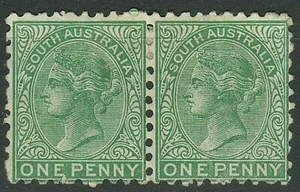 South Australia 1868 -1875 - 1d blue green (perf 10) ☀ SG 158 ☀ MLH/MNG - Picture 1 of 2